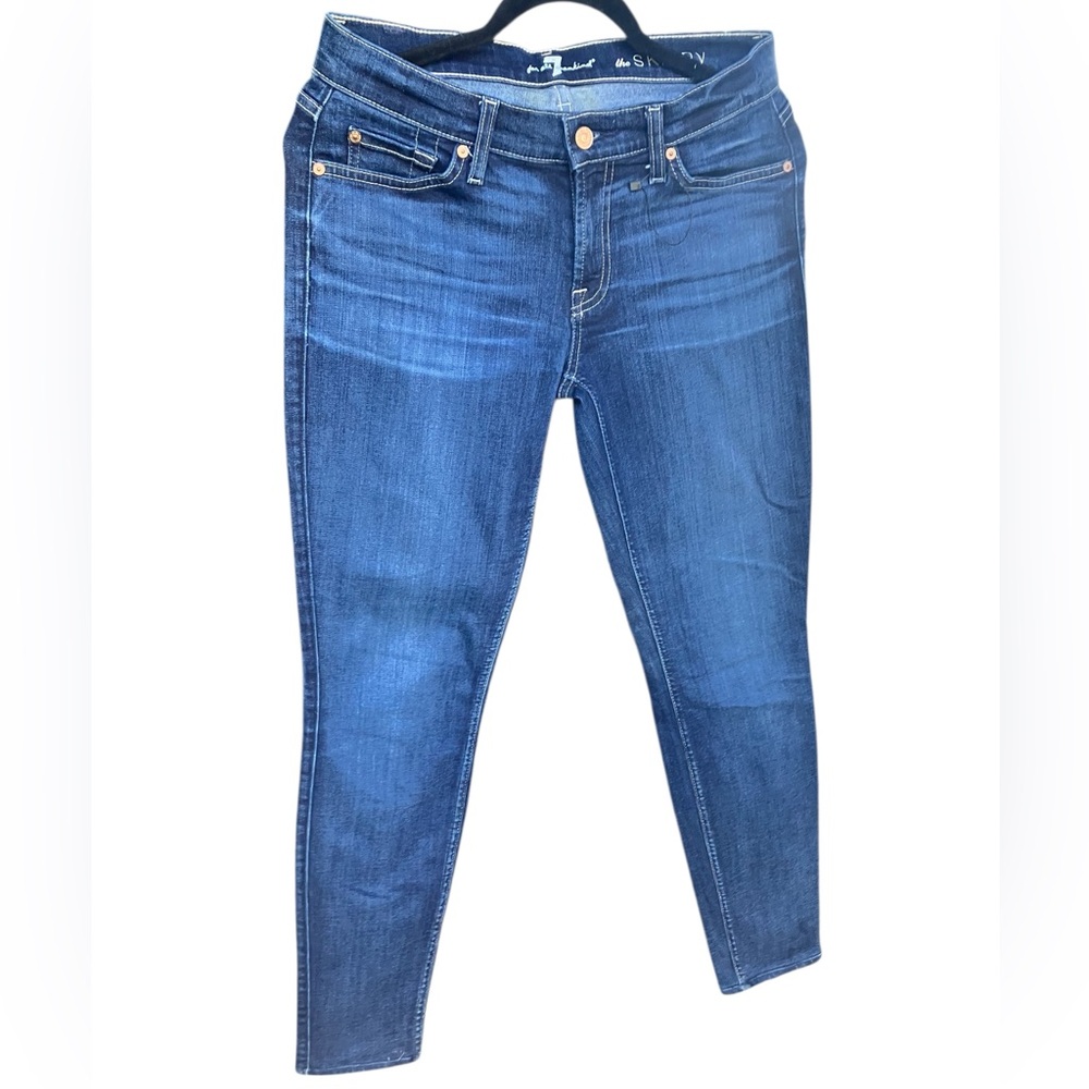 7 For All Mankind Women's Indigo the Skinny Jeans Size 28‎ Stretch Summer Boho